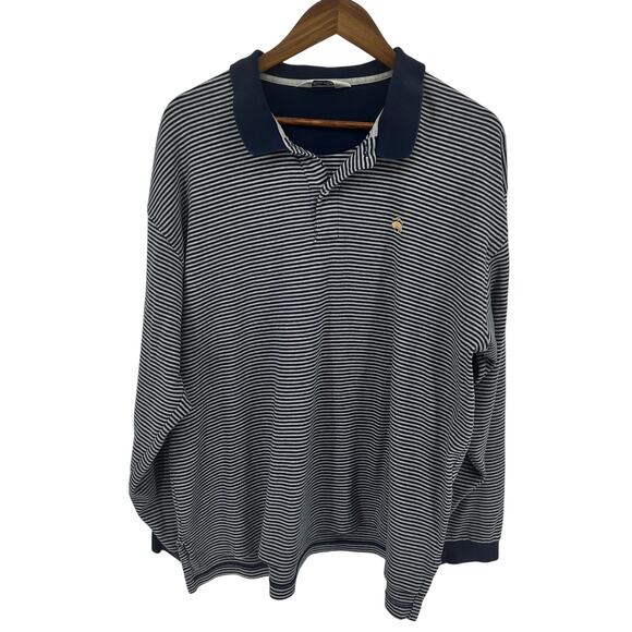 Brooks Brothers Mens Polo Long Sleeve Size XL Golden Fleece Striped FLAWED - Picture 1 of 10